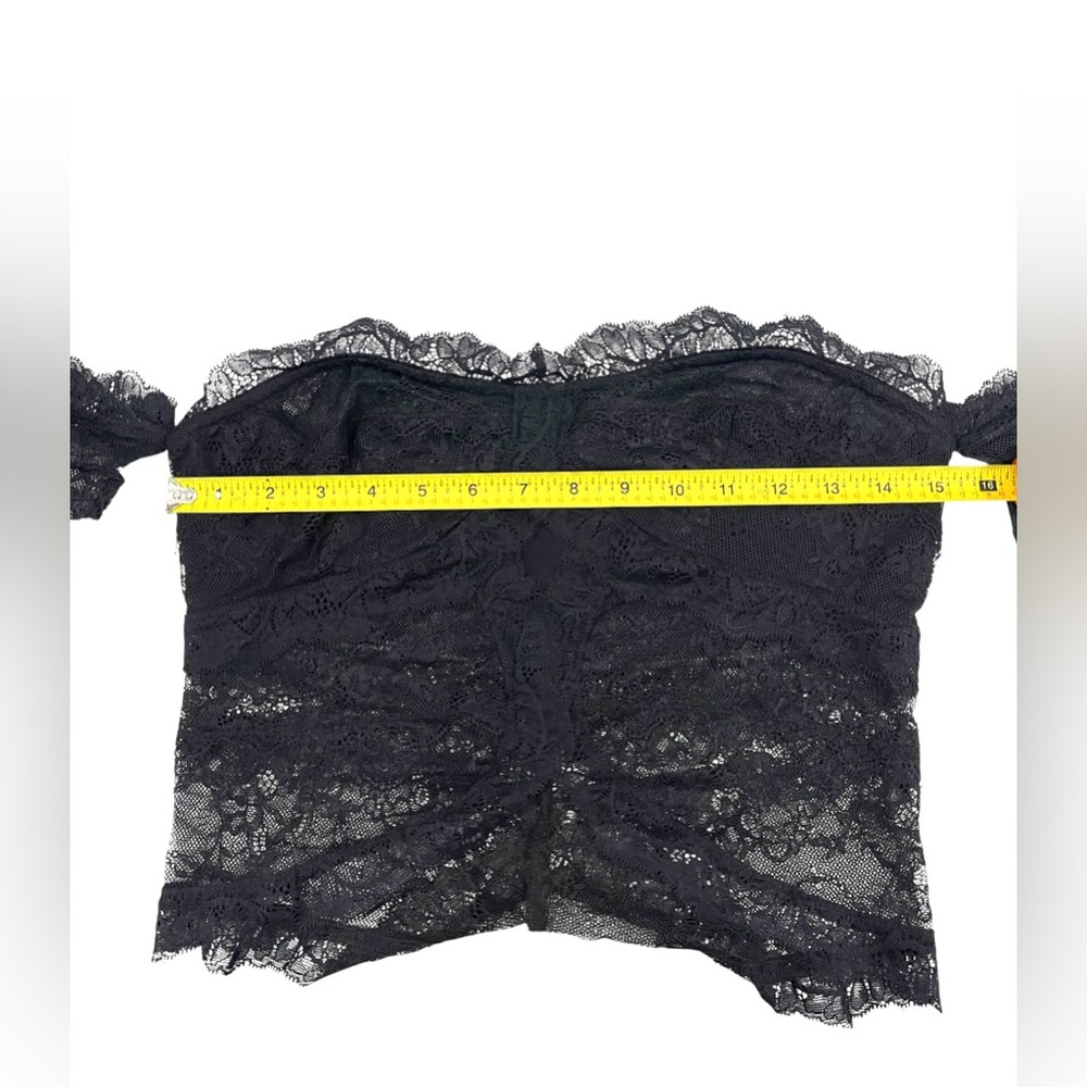 GUESS Zendai Off Shoulder Long Sleeve Lace Black Crop Top Dark Feminine Witchy - Picture 9 of 15